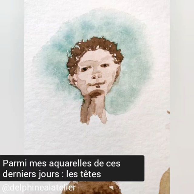 Croquis | aquarelle, série têtes