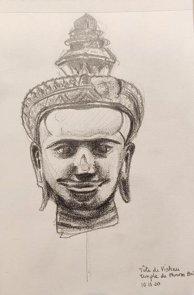 Croquis | Vishnu, temple de Phnom Bok