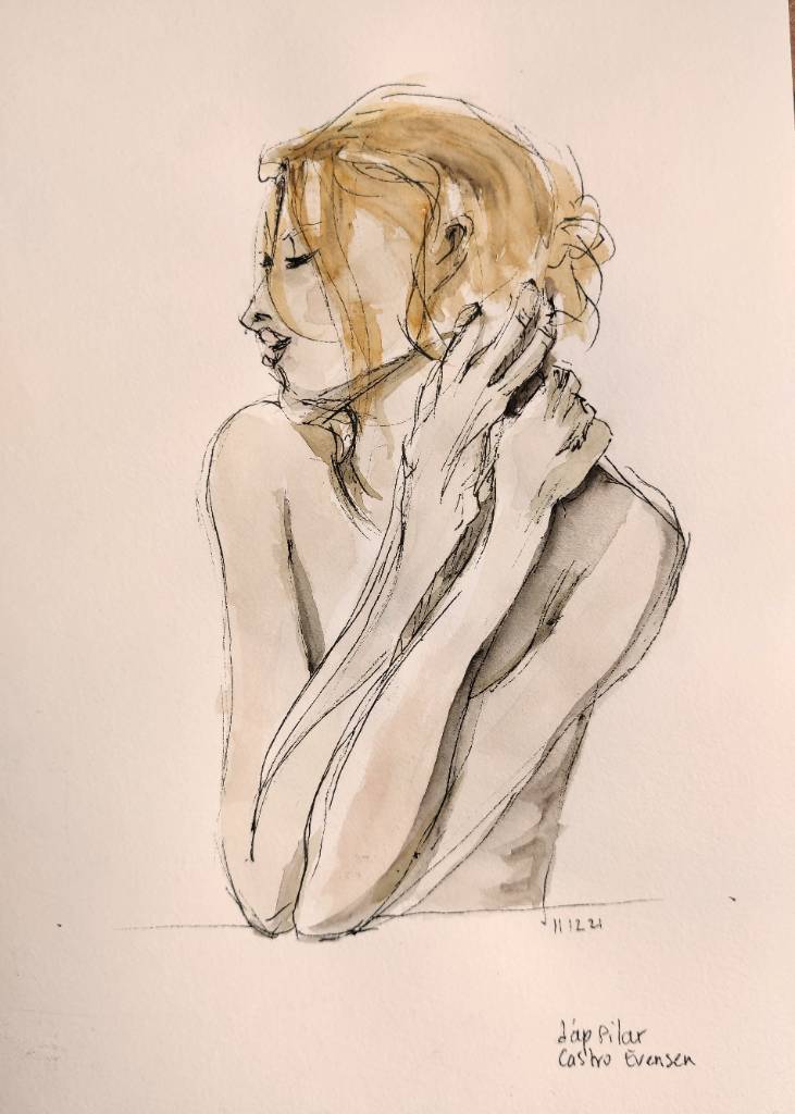 Croquis | femme accoudée