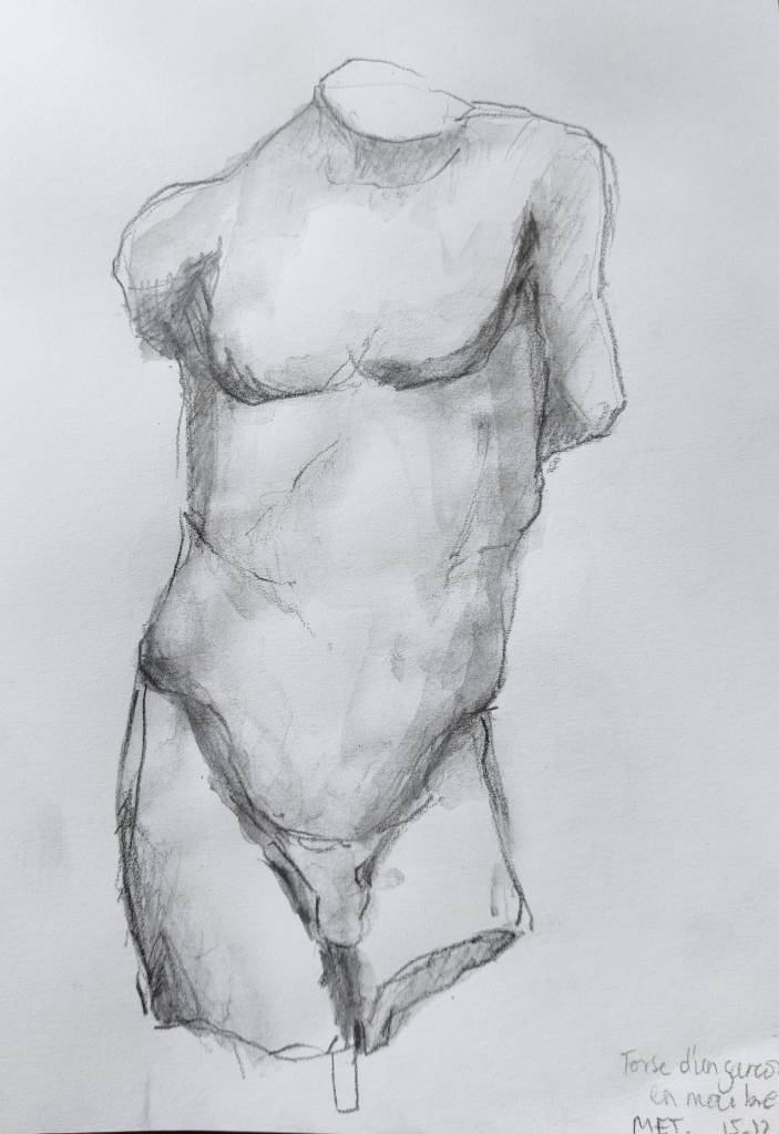 Croquis | torse en marbre du Met