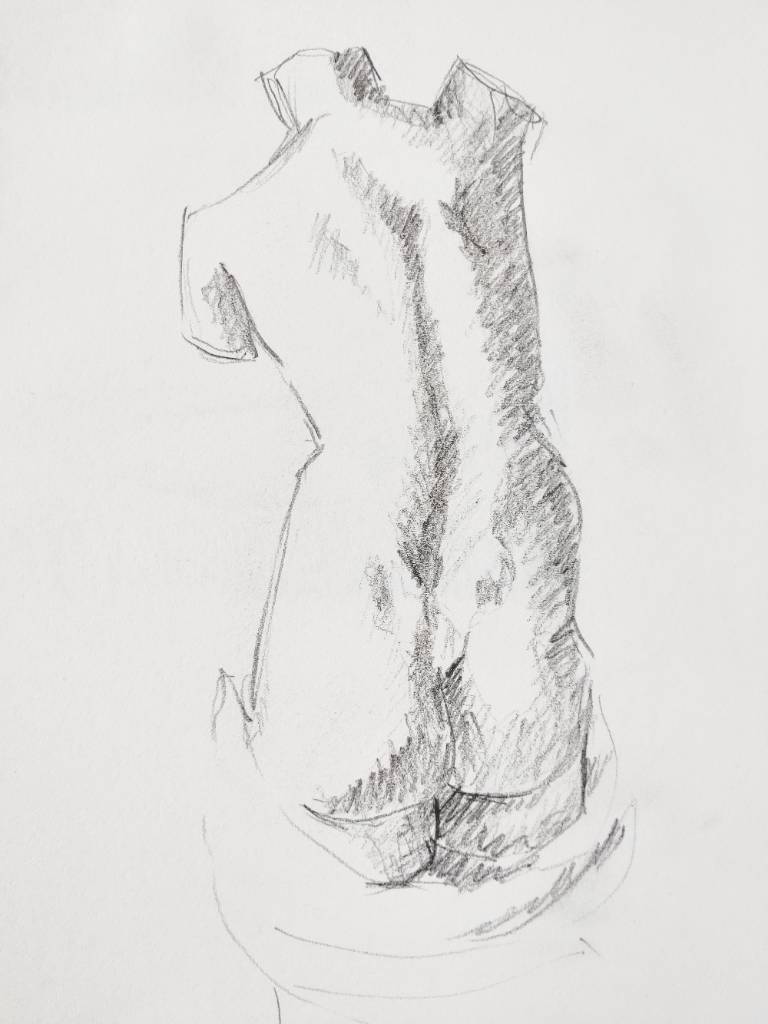 Croquis | Torse de femme (sculpture) face et dos